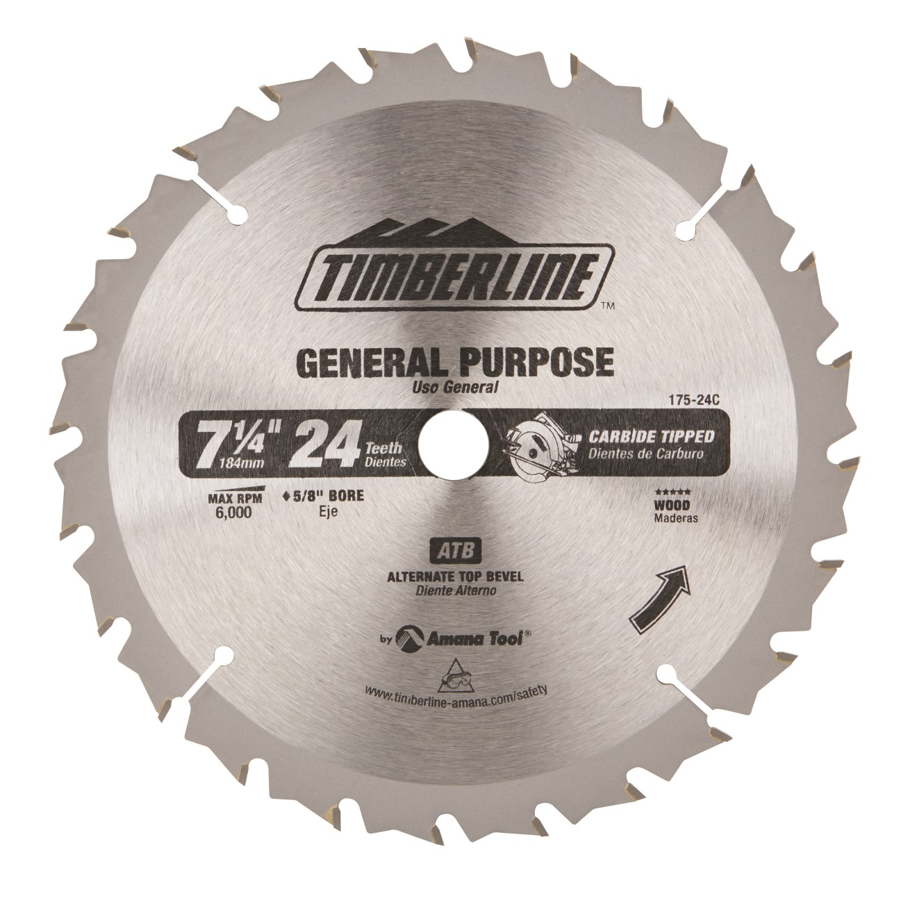 SIERRA 7-1/4" C/PUNTA DE CARBURO X 24 DIENTES