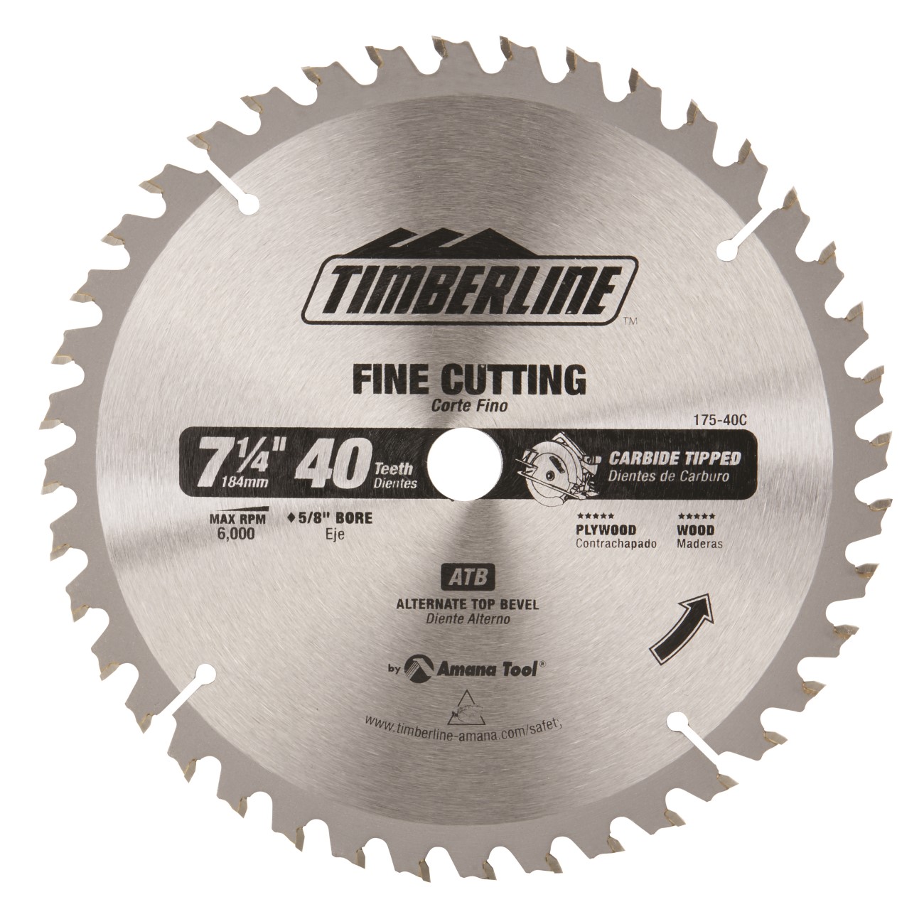 SIERRA 7-1/4" C/PUNTA DE CARBURO X 40 DIENTES